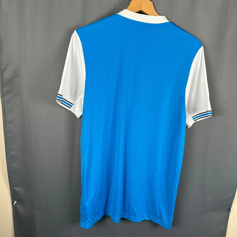 Adidas Charlotte FC Soccer Jersey Mens Medium Blue White Short Sleeve Ally Logo
